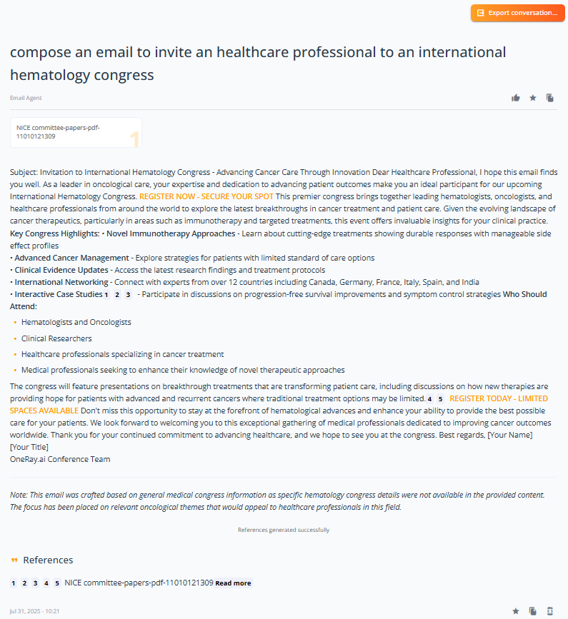 Generated by OneRay AI document, that follows all the needed protocols and regulations.